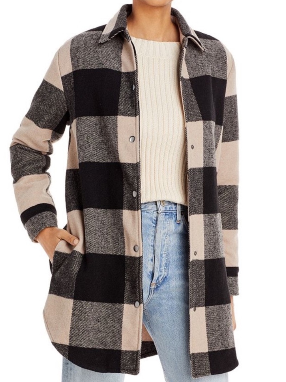 BB Dakota Buffalo Check Button-Front Shacket